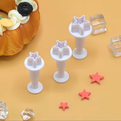 Mini Star Plunger Cutter Set of 3 – Fondant & Gum Paste Decorating Tools