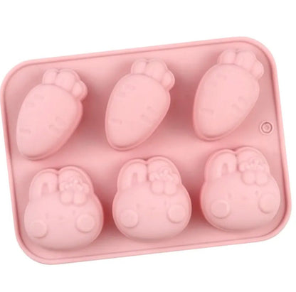 Easter Cute Bunny and Carrot Silicone Candy Mold