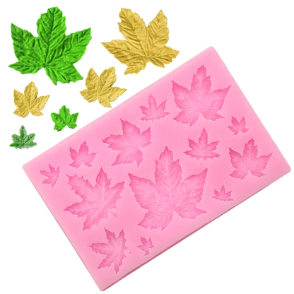 Assorted Maple Leaves Fondant & Gum Paste Silicone Mold