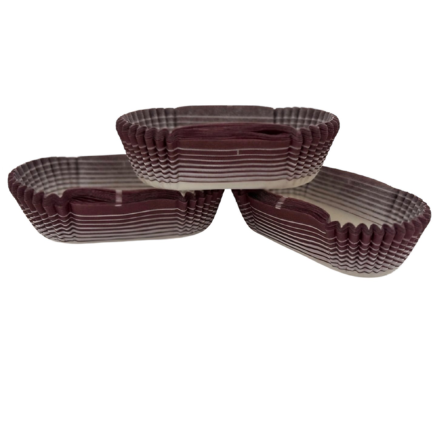 Baking Cups - Oval Burgundy & White 60 Count