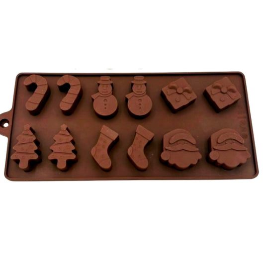 Christmas Bite Size Silicone Chocolate Mold 12 Cavity