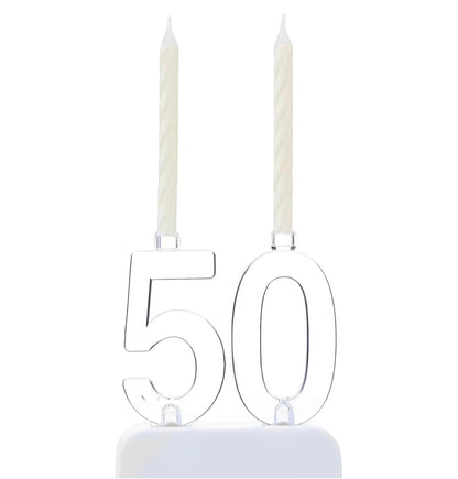 Flashing 50th Birthday Candle | Light-Up Milestone Birthday Cake Topper
