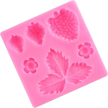 Strawberry Leaves & Flower Silicone Mold | Fondant & Chocolate Mold
