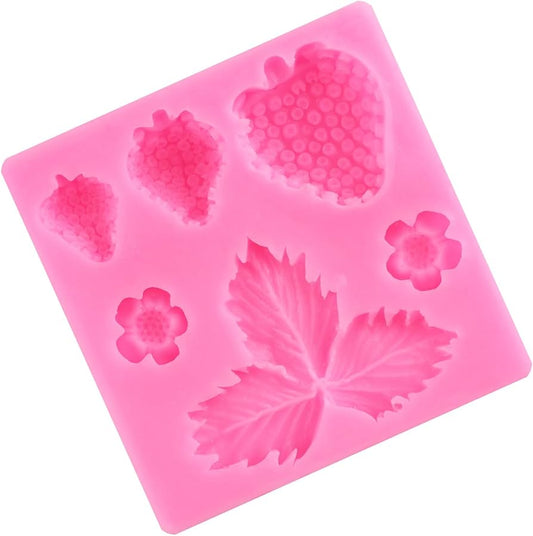Strawberry Leaves & Flower Silicone Mold | Fondant & Chocolate Mold