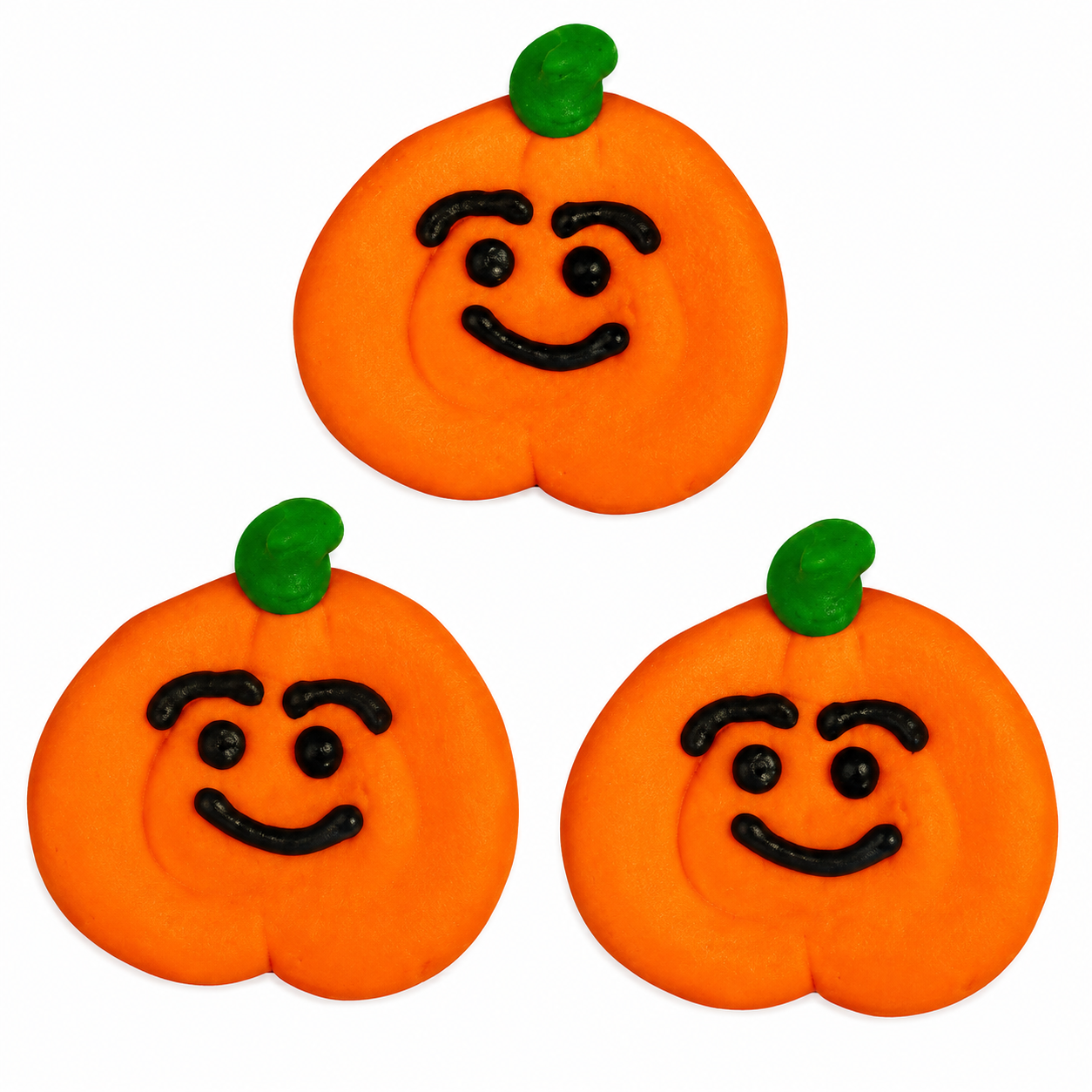 Happy Pumpkin Royal Icing Decorations - 3 Count