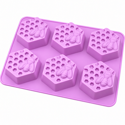Honeycomb & Bee Silicone Chocolate Mold – 6 Cavity