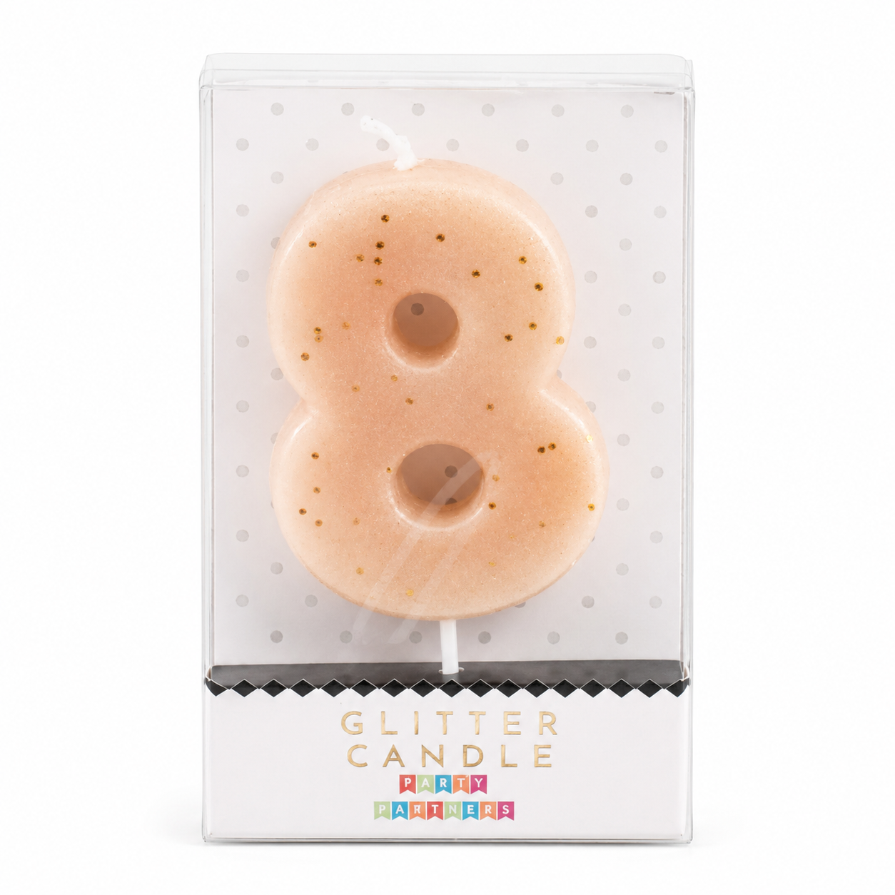 Pastel Peach Birthday Candle Age 8