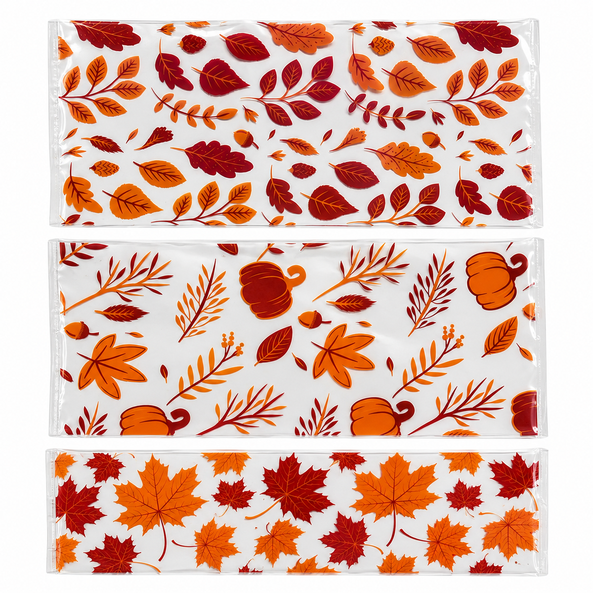 Fall Cellophane Treat Bags – Rust & Burgundy, 10.5 x 5 Inches, 20 Count