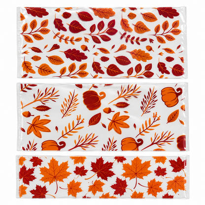 Fall Cellophane Treat Bags – Rust & Burgundy, 10.5 x 5 Inches, 20 Count