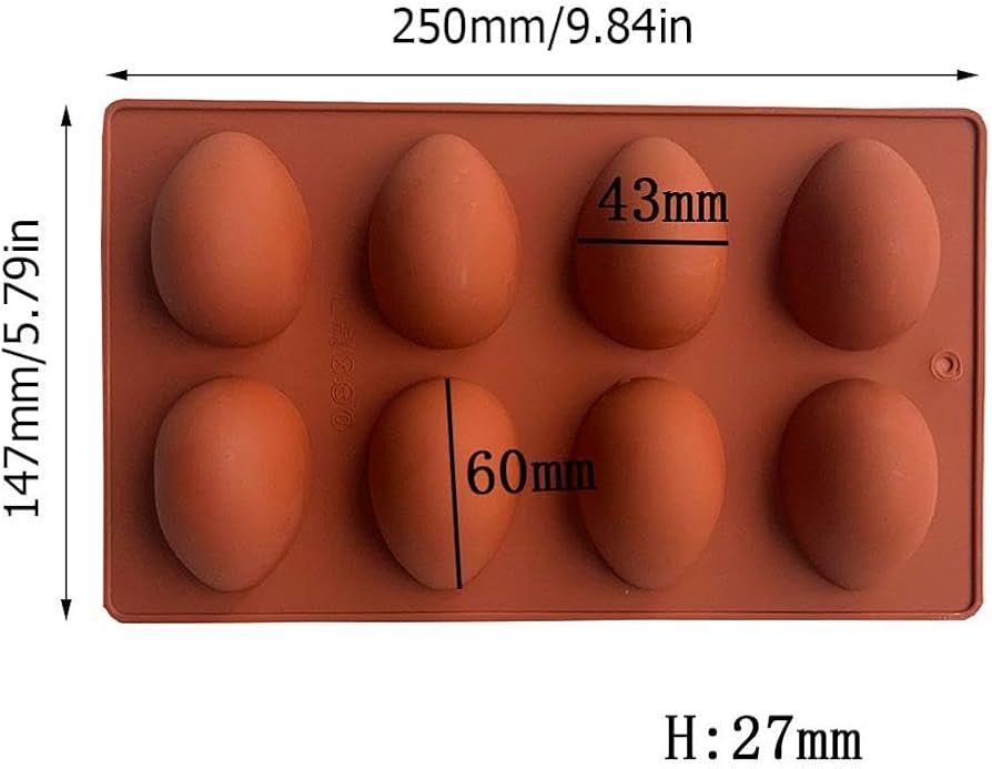 Easter Egg Chocolate Candy Mold Plain Silicone Egg Cavities