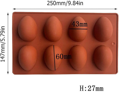 Easter Egg Chocolate Candy Mold Plain Silicone Egg Cavities