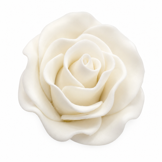 White Gum Paste Rose | White Rose Gumpaste Wedding Cake Decoration 2.5in