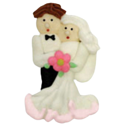 Mini Bride & Groom Royal Icing Decorations 1 Inch 6 Count