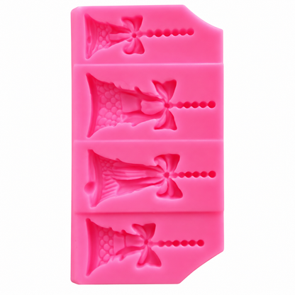 Christmas Bell Silicone Mold – 4 Cavity Chocolate, Candy & Fondant Mold