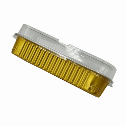 Disposable Mini Loaf Pans With Lids Gold 5 Count