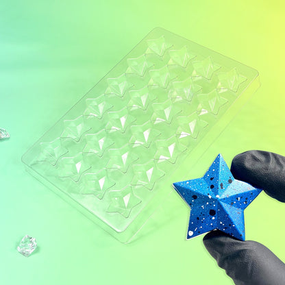Professional Geometric Star Chocolate Mold – POM Plastic Candy Mold Tray 28 Cavities