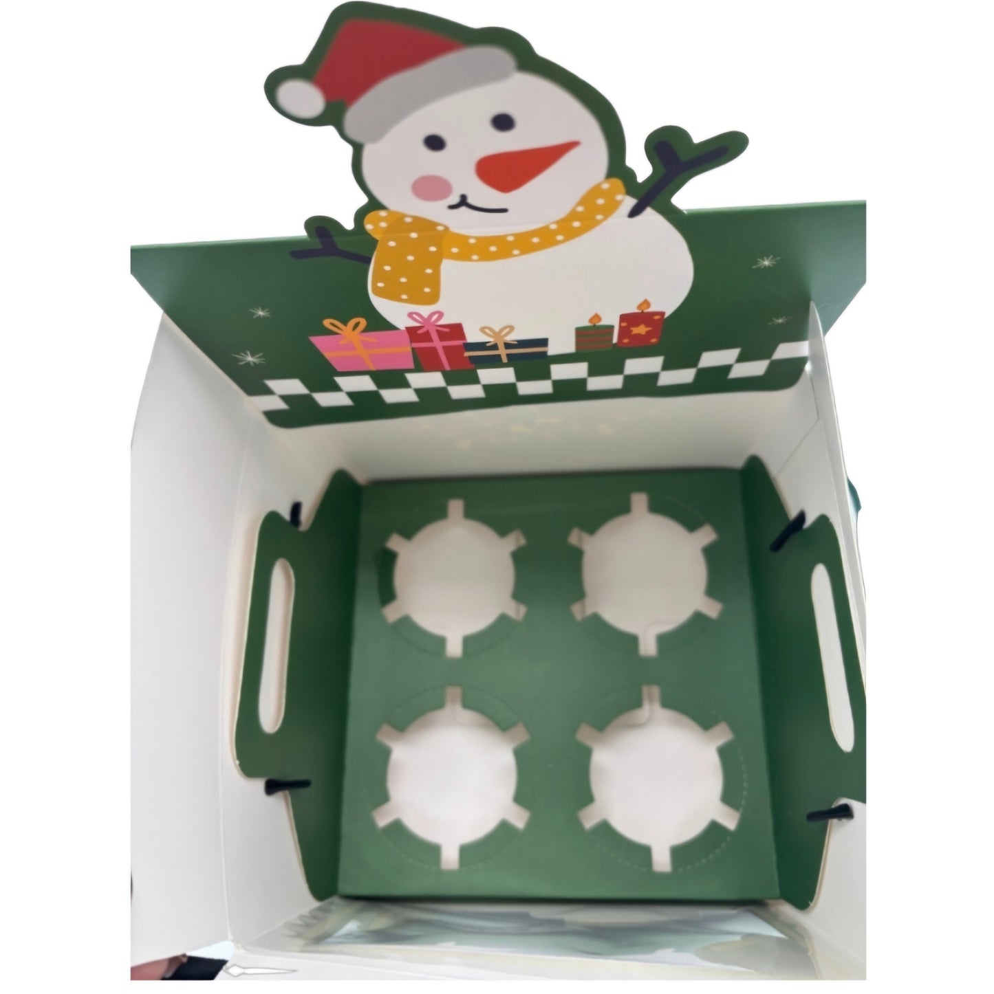 Snowman 4 Cavity Cupcake Box 5 Count