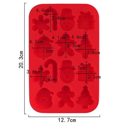 Christmas Silicone Santa And Friends Chocolate Mold 12 Cavity