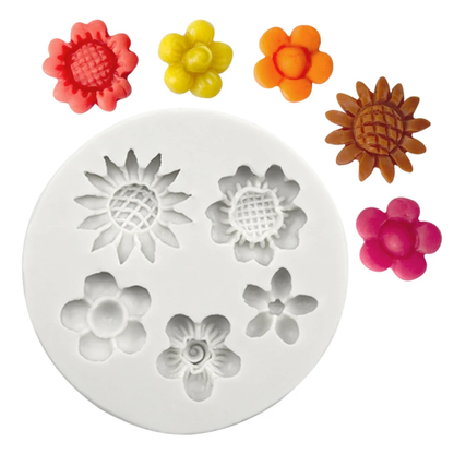 Assorted Wildflower Fondant & Gum Paste Silicone Mold – 5 Flowers