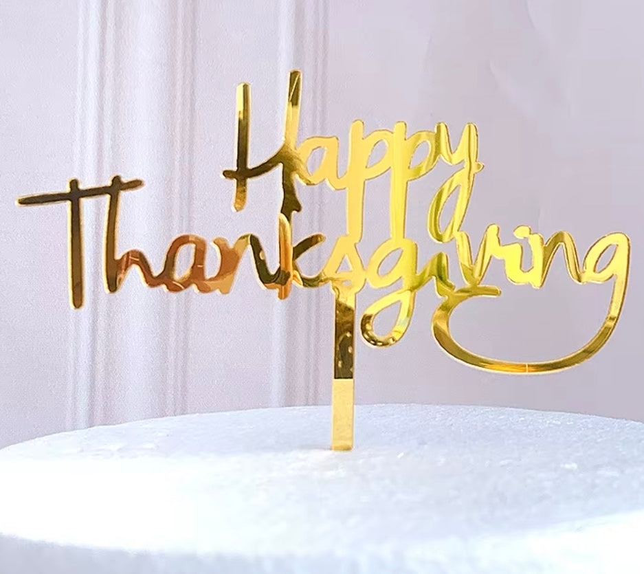 Happy Thanksgiving Cake Topper