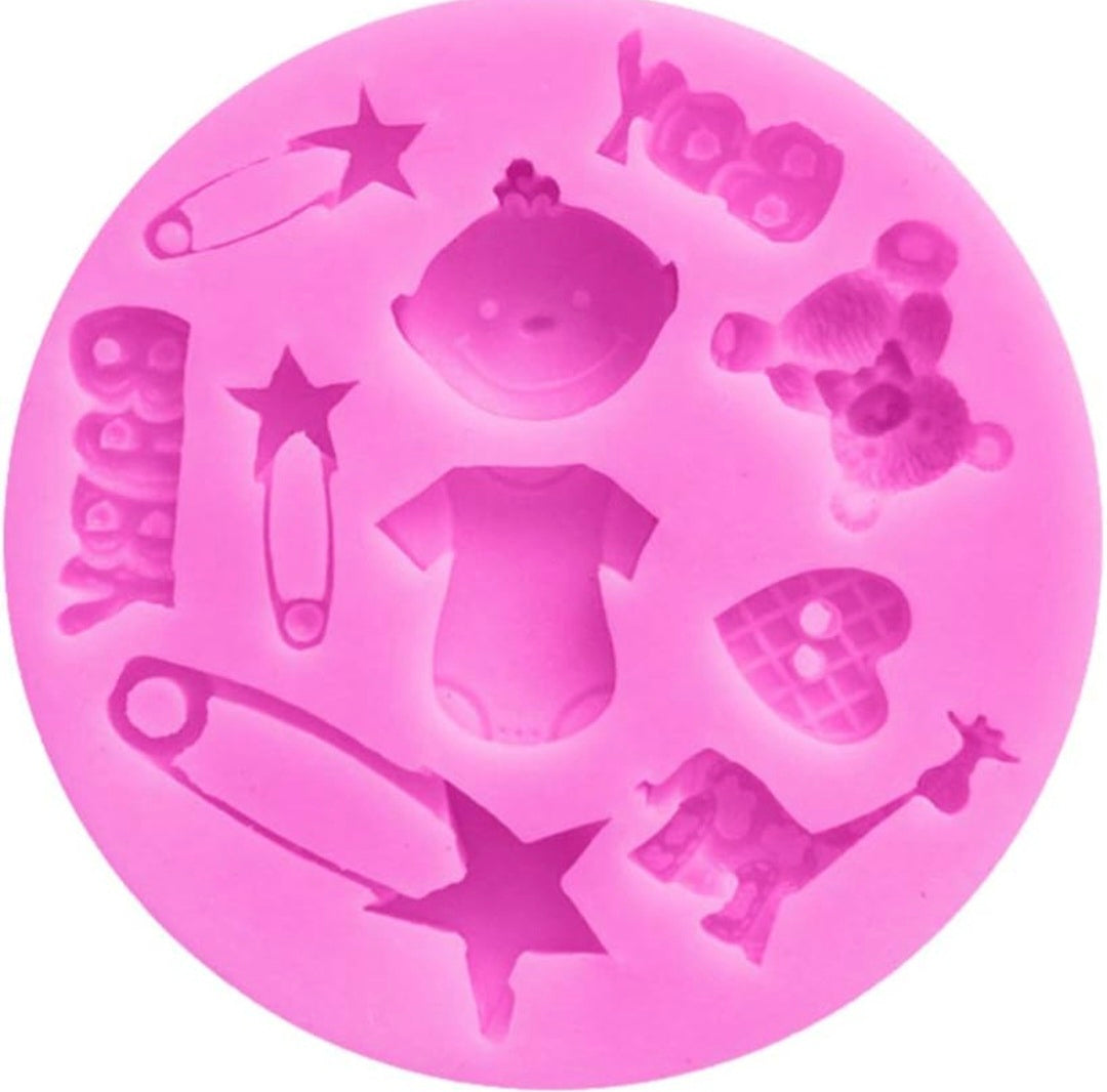 Baby Boy Shower Fondant & Chocolate Mold – Baby Icons