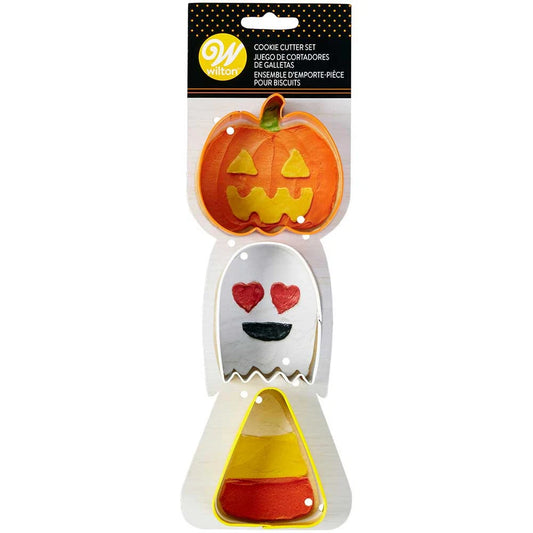 Halloween Cookie Cutter Set – 3 Piece Metal (Pumpkin, Ghost & Candy Corn)