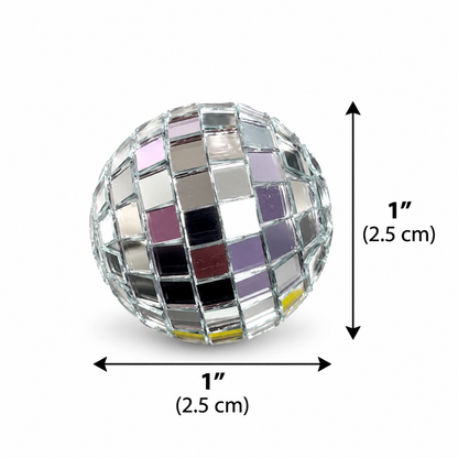Silver Disco Ball Cake Toppers Set of 6 |