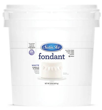 White Vanilla Rolled Fondant – 20 lb Bulk Pail | Cake Decorating Fondant