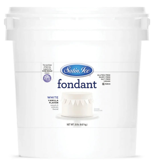 White Vanilla Rolled Fondant – 20 lb Bulk Pail | Cake Decorating Fondant