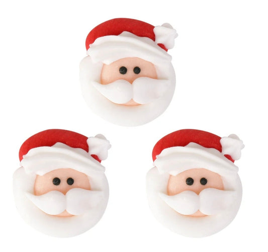 Edible Decorations Santa Face 6 Count 1 Inch