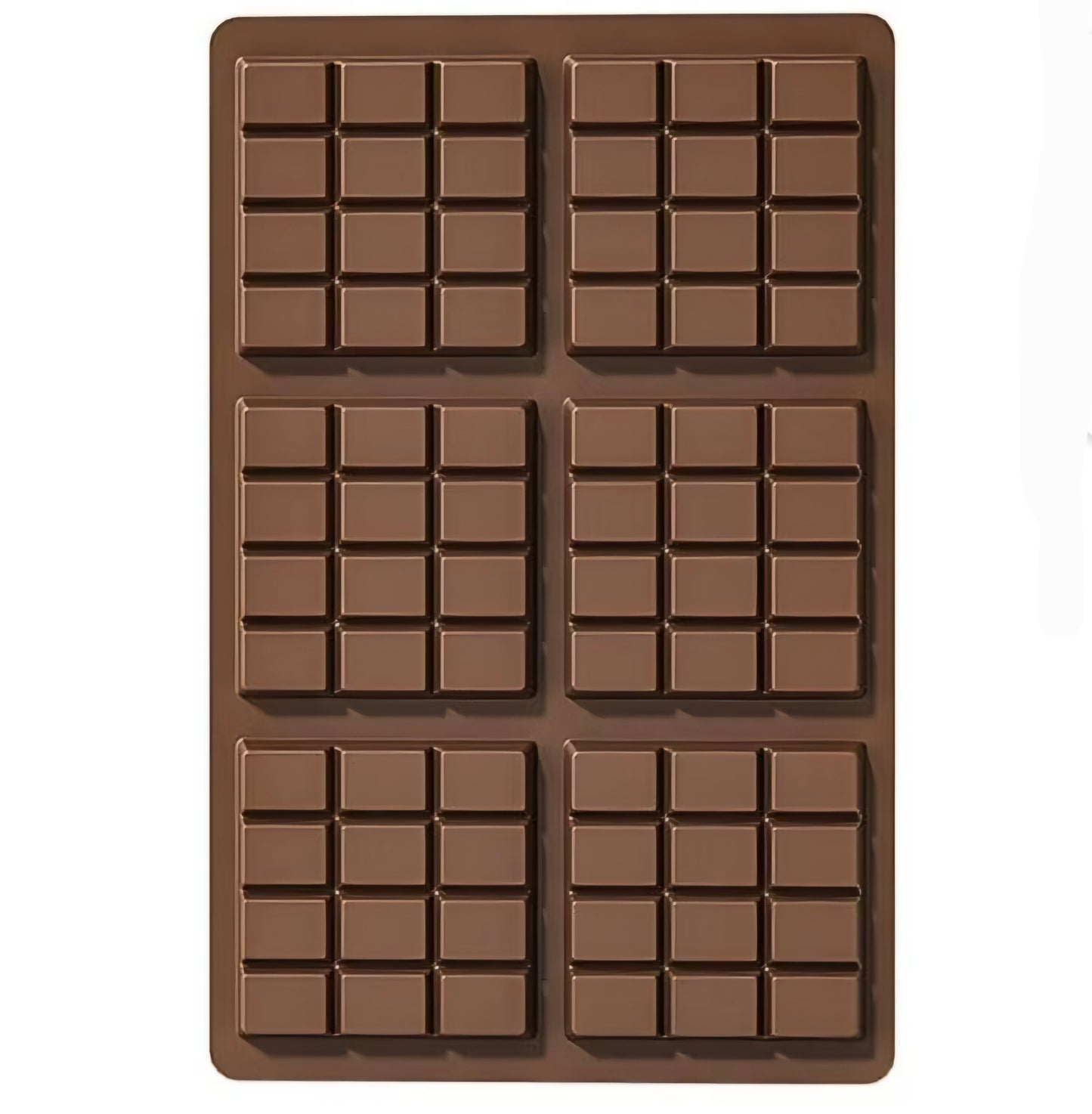 Silicone Candy Bar Mold for 6 Bars - 12 Segments Ea