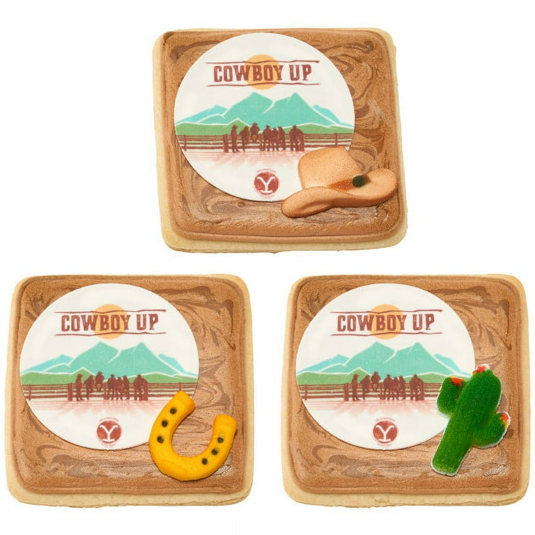 Western Horse + Cowboy Edible Cake Decorations | Royal Icing Cupcake Toppers | 8 Count