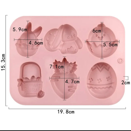 Easter Shapes Mini Cakes & Chocolate Mold 6 Cavity
