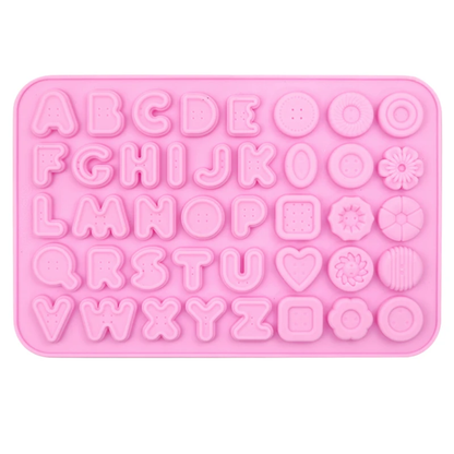 Alphabet & Assorted Shapes Silicone Chocolate Mold