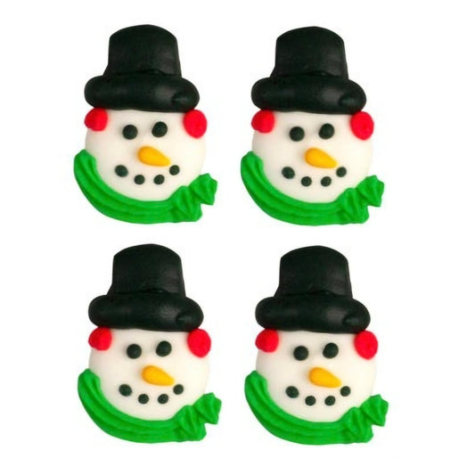 Edible Decorations Tiny Snowman Head 3/4 Inch 12 Count