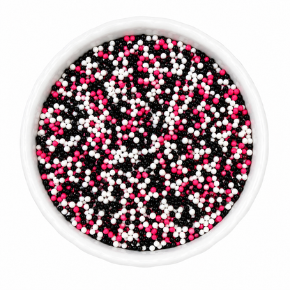 Pink Halloween Dot Cake Sprinkles - Pink, Black & White Nonpareils