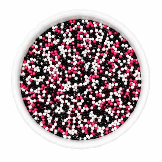 Pink Halloween Dot Cake Sprinkles - Pink, Black & White Nonpareils