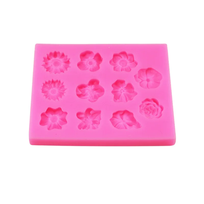 Assorted Mini Flowers Fondant & Gum Paste Silicone Mold – 12 Designs