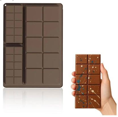 Silicone Chocolate Bar Mold – Large & Mini Break-Apart Candy Bar Mold Set