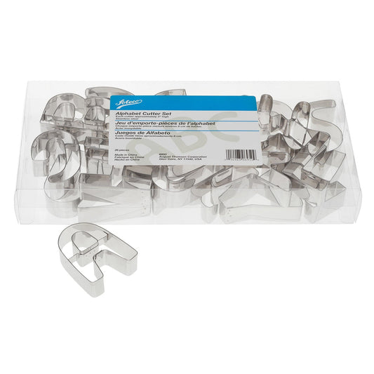 Ateco Stainless Steel Alphabet Cookie Cutter Set, 26 Piece, 3 Inch Letter Cutters