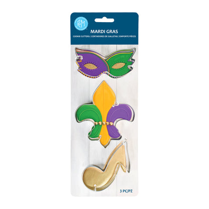 Mardi Gras Cookie Cutter 3pc Set