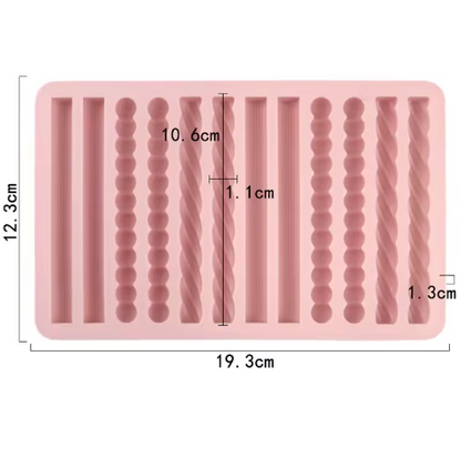 Rope and Licorice Mold 12 Cavity