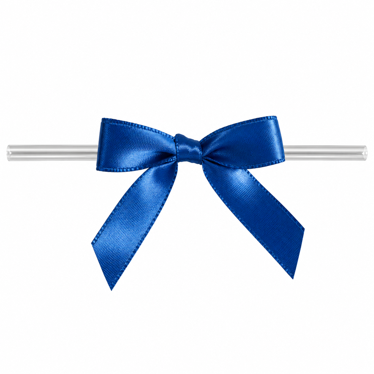 Royal Blue Satin Pre-Tied Bows with Twist Ties – 1.75 Inch, 10 Count