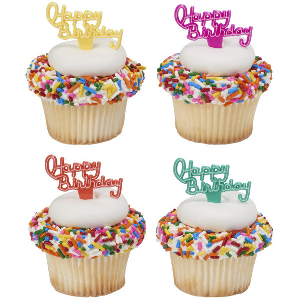 Happy Birthday Cupcake Toppers 12 Count