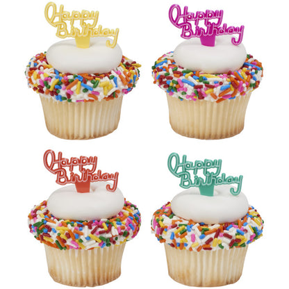 Happy Birthday Cupcake Toppers 12 Count
