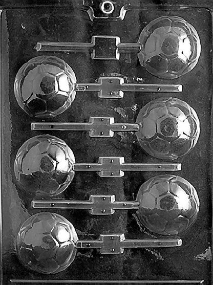 Soccer Ball Lollipop Chocolate Mold 6 Cavity