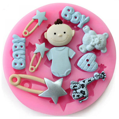 Baby Boy Shower Fondant & Chocolate Mold – Baby Icons