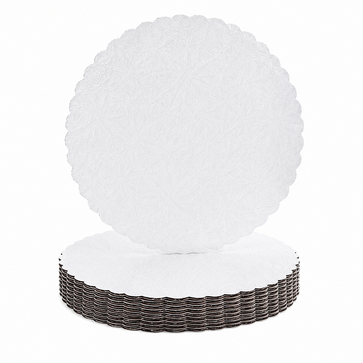 10in White Scalloped Cake Board