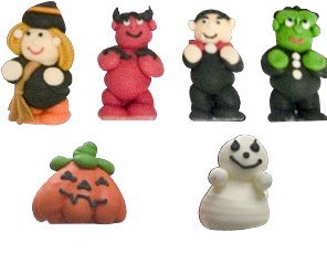 Edible Decorations 3D Halloween Royal Icing Figures 1.5in 3-Count