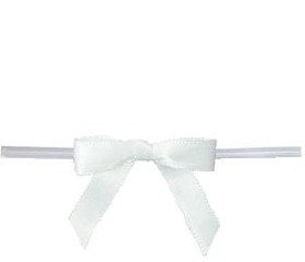 White Bow With Twist Tie 10ct